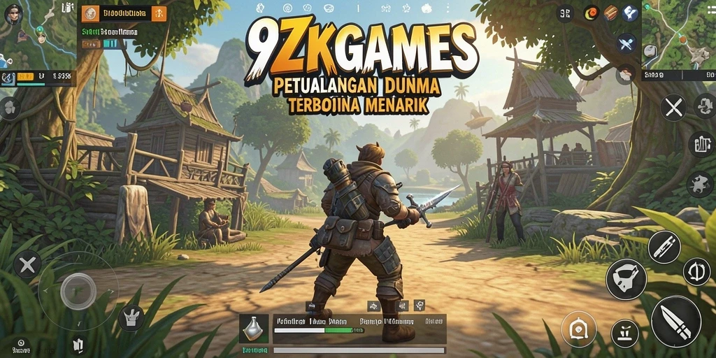 Tampilan gameplay epik 9ZKGAMES di dunia terbuka.