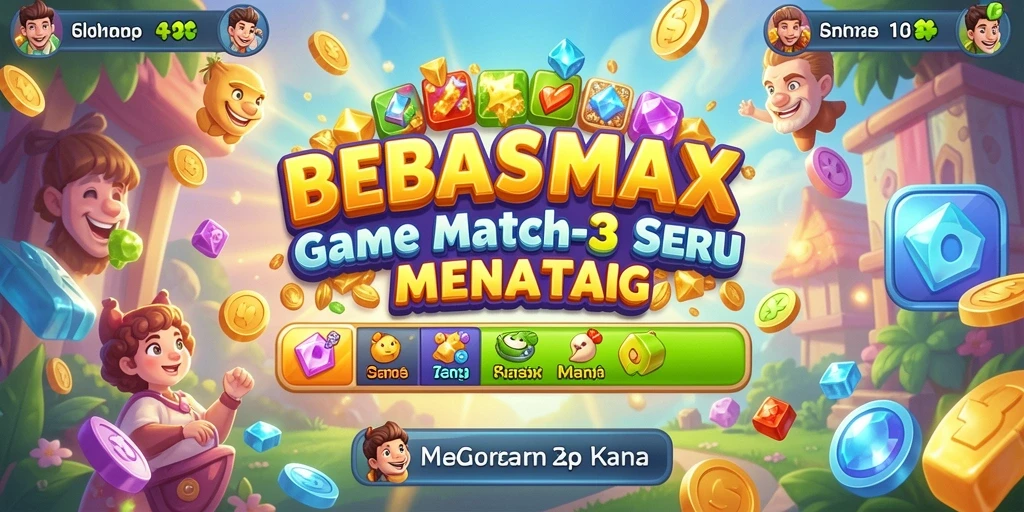 Screenshot gameplay BEBASMAX yang penuh warna dan menantang.