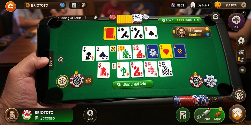 Screenshot BRIOTOTO menampilkan gameplay seru Gaple yang penuh strategi.