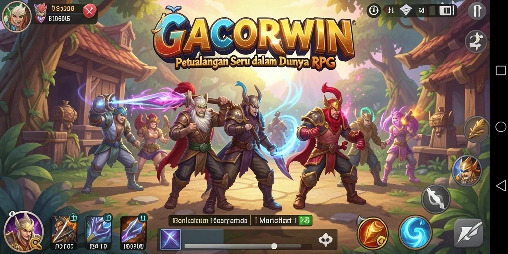 Tampilan grafis menakjubkan dari gameplay RPG GACORWIN.