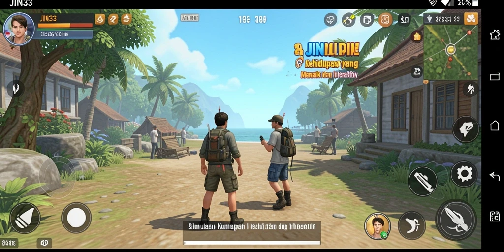 Tampilan menarik dari gameplay simulasi di JIN33