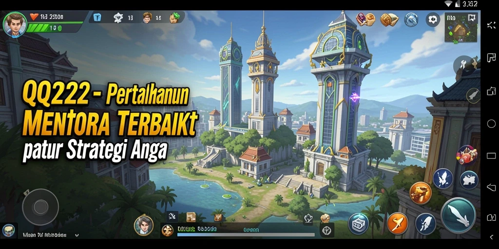 Tangkapan layar menampilkan aksi pertahanan menara yang mendebarkan dalam QQ222.