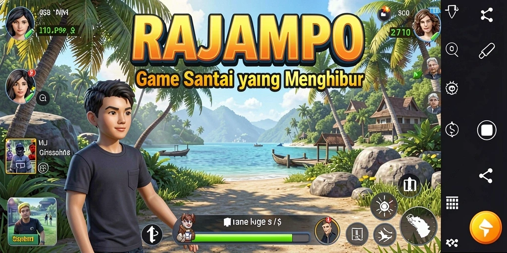 Tampilan gameplay <strong>RAJAMPO</strong> yang cerah dan menghibur.