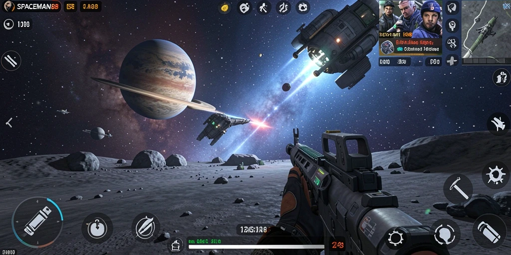 Tampilan gameplay SPACEMAN88 yang menakjubkan dengan aksi luar angkasa.