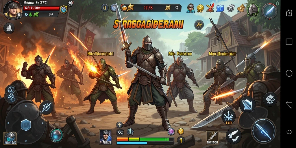 Screenshot ST789 menunjukkan aksi pertempuran strategi yang epik.