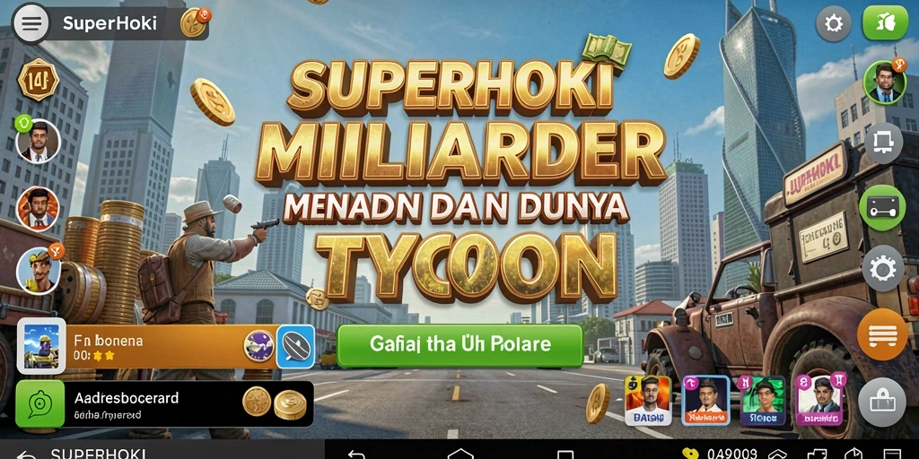 Screenshot gameplay SUPERHOKI yang menunjukkan keseruan menjalankan bisnis.