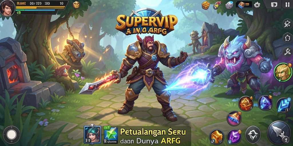 Tangkapan layar menampilkan aksi mendebarkan dalam game ARPG SUPERVIP.
