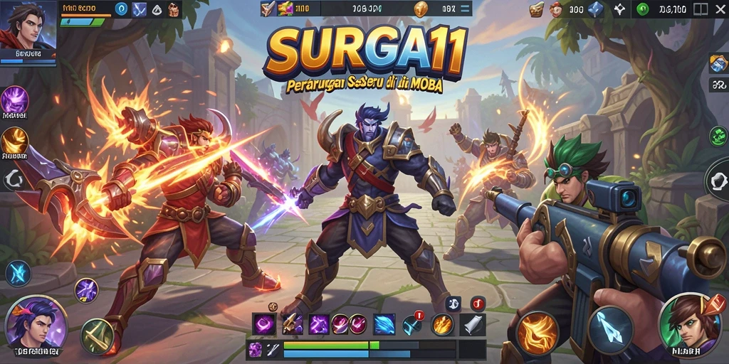 Gameplay seru dalam arena pertarungan SURGA11