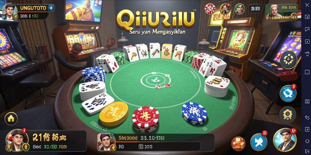 Tampilan gameplay seru dari UNGUTOTO dengan kartu QiuQiu.