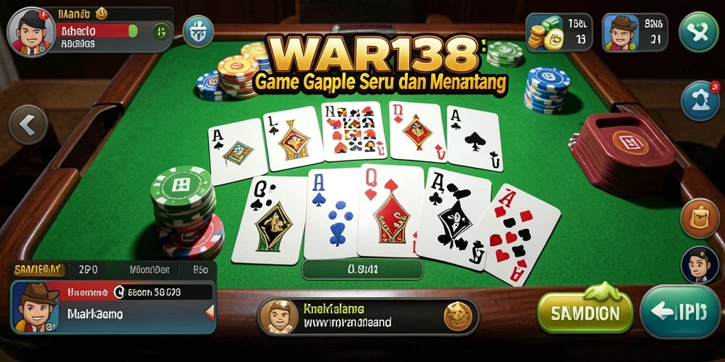 Tampilan gameplay Gaple yang seru dan interaktif dalam WAR138.