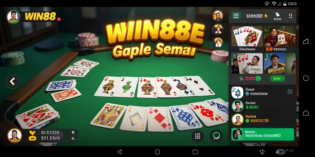 Screenshot gameplay seru dari permainan Gaple WIN88.