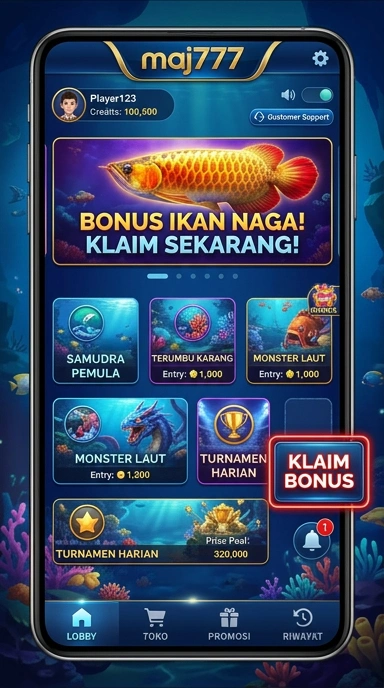 Tampilan antarmuka aplikasi maj777 yang modern dan intuitif.